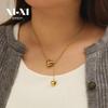 European & American Styled Heart Pendant Stainless Steel Necklace for Women