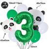 Cartoon Panda Animal Green 32inch Foil Number Balloon Set Children Birthday Party DIY Decoration Baby Shower Kids Animal Balloon