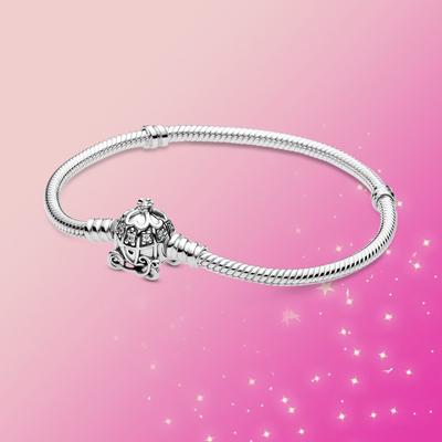 925 Sterling Silver Bracelet Moments Sparkling  Moments Mouse Heart Clasp Snake Chain Bracelet Women for Jewelry GIFT