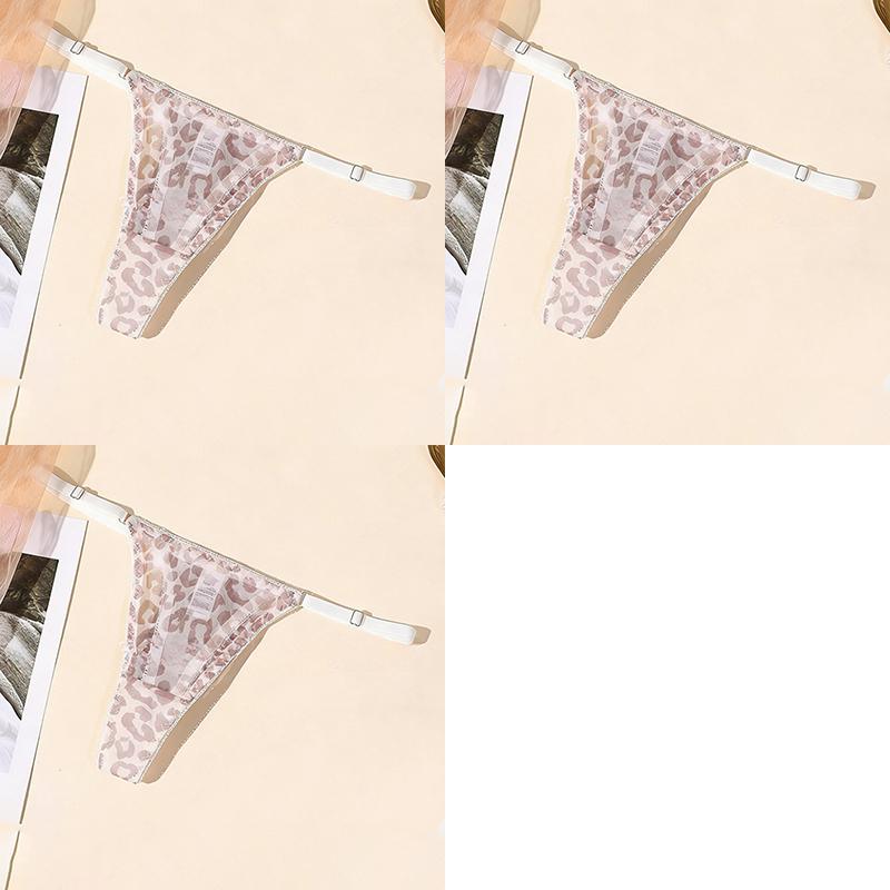 CINOON 3Pcs/Lot Women's Sexy Thin Thong Printed Thin Strap Mesh T-back Seamless Breathable Snug Fit Underwear