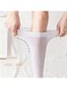 1/2 Pairs Women Black White Knee High Socks Uniform Style Solid Color Calf Socks