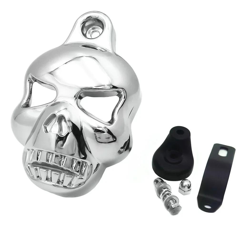 Motorcycle Skull Horn Cover for Harley Davidson Sportster Softail Big Twins V-Rods Stock Cowbell 1992-2020 Aftermarket Accessory