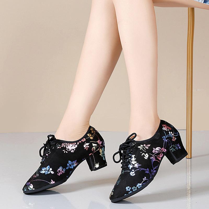 Mode Ballsaal Party Latin Modern Jazz Tanzschuhe Lehrer Praxis Tanzschuhe Gummisohle Mit Hohen Absätzen 5 CM