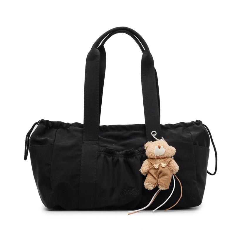 Women s Bag Pleated Nylon Bag Shoulder Tote Bag чёрный