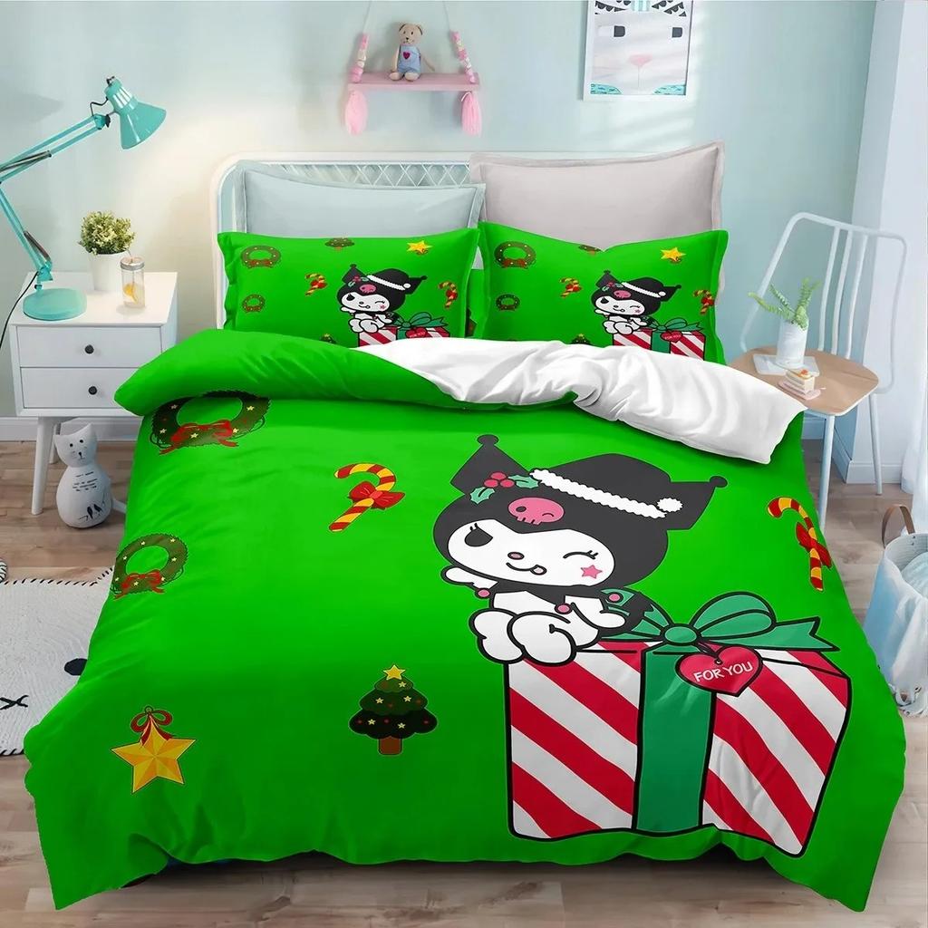 Kuromi Duvet Cover Cartoon Sanrio Full Cute Children's Bedroom 100% Polyester Adult Gift 2/3pcs Bedding Set