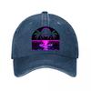 Neon Retro Vaporwave Palm Tree Wall Art Washed Baseball Cap Outdoor For Womens Unisex FeUnisex