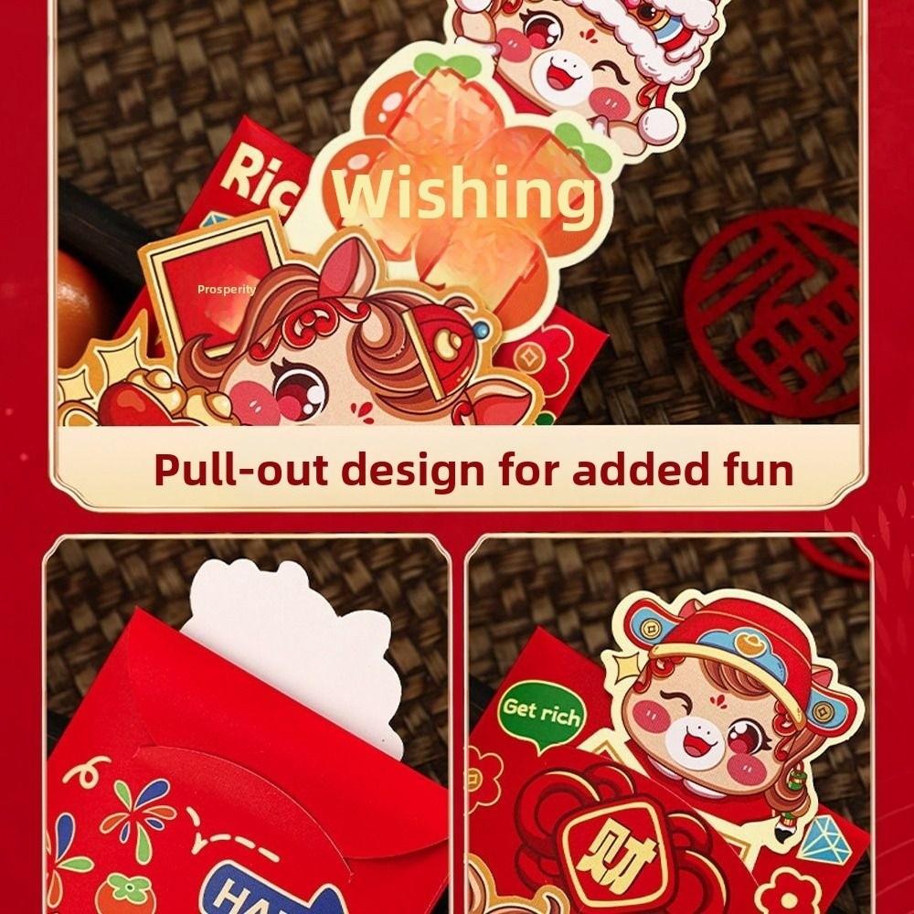 4pcs Chinese Style Lucky Money Packets Paper Hongbao Red Packets Chinese Spring Festival