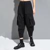 Černá bavlna vysoký pas Oversized vintage Ležérní volné letní harémové kalhoty pro ženy kalhoty
