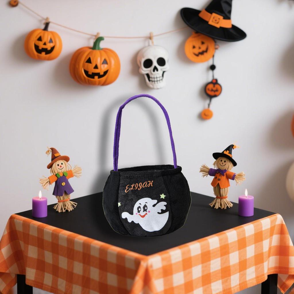 Halloween Candy Bag Goody Bucket Reusable Treat Decoration for Birthday Party