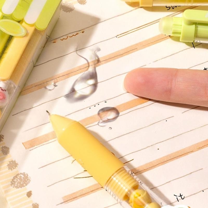 2/4Pcs Cartoon Beaded Gel Pen Retractable Gel Pen 0.5mm Tip Studewnt Writing Pen Quick Drying for Writing Journaling