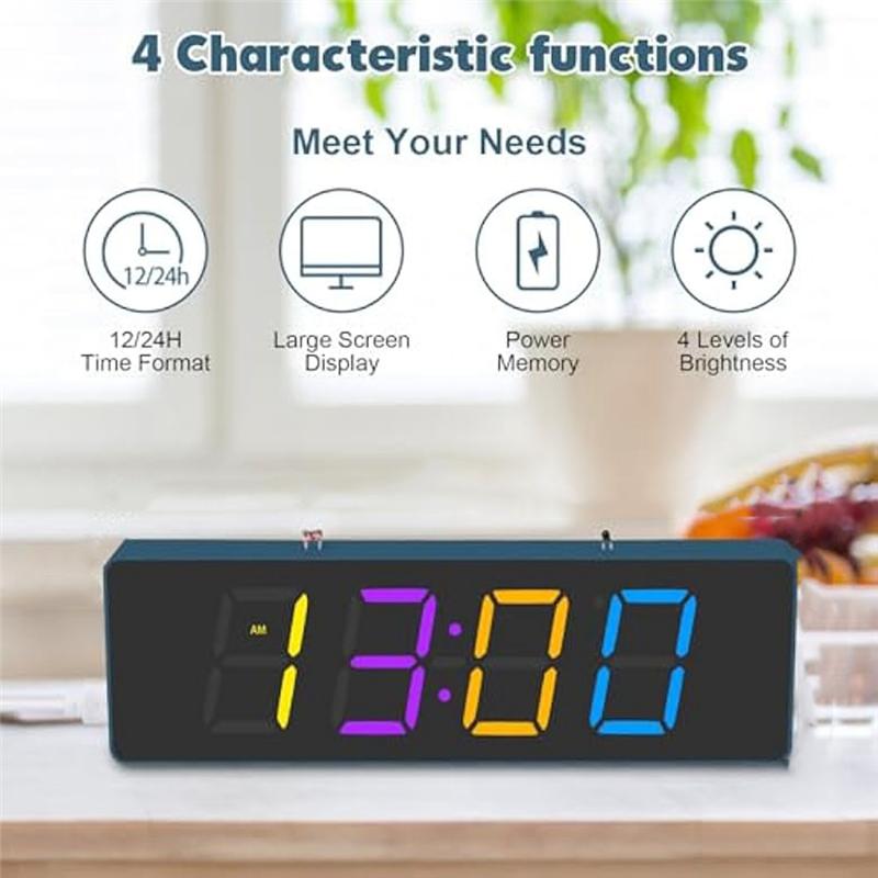 A96I-Soldering Practice Set 4-Digit Digital Alarm Clock Kit With RGB Colorful Modes, Diplay DIY Clock Soldering Project Set Kit