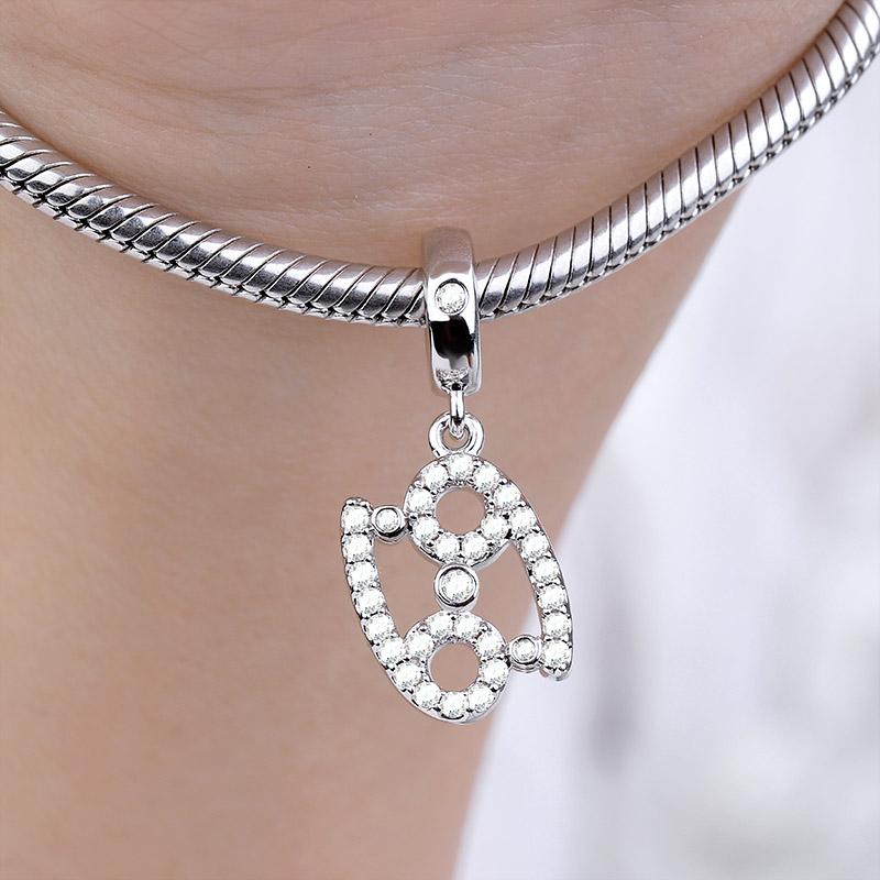 DIY Schmuck Zwölf Sternzeichen Zwillinge Fische Skorpion Jungfrau Stier Damen Anhänger Perle Passend Original Kupferarmband Perlen