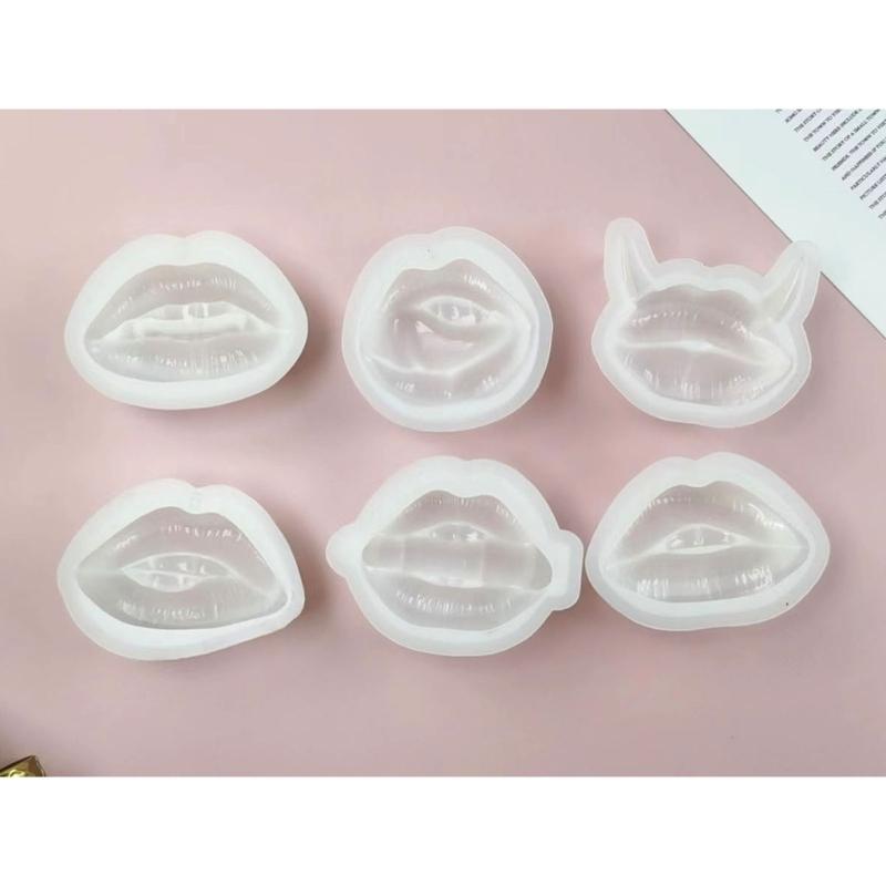 Mouth Lip Shape Candle Silicone Mold for Hand-made Desk Decorations Gypsum Epoxy Resin Candle Silicone Baking Mould