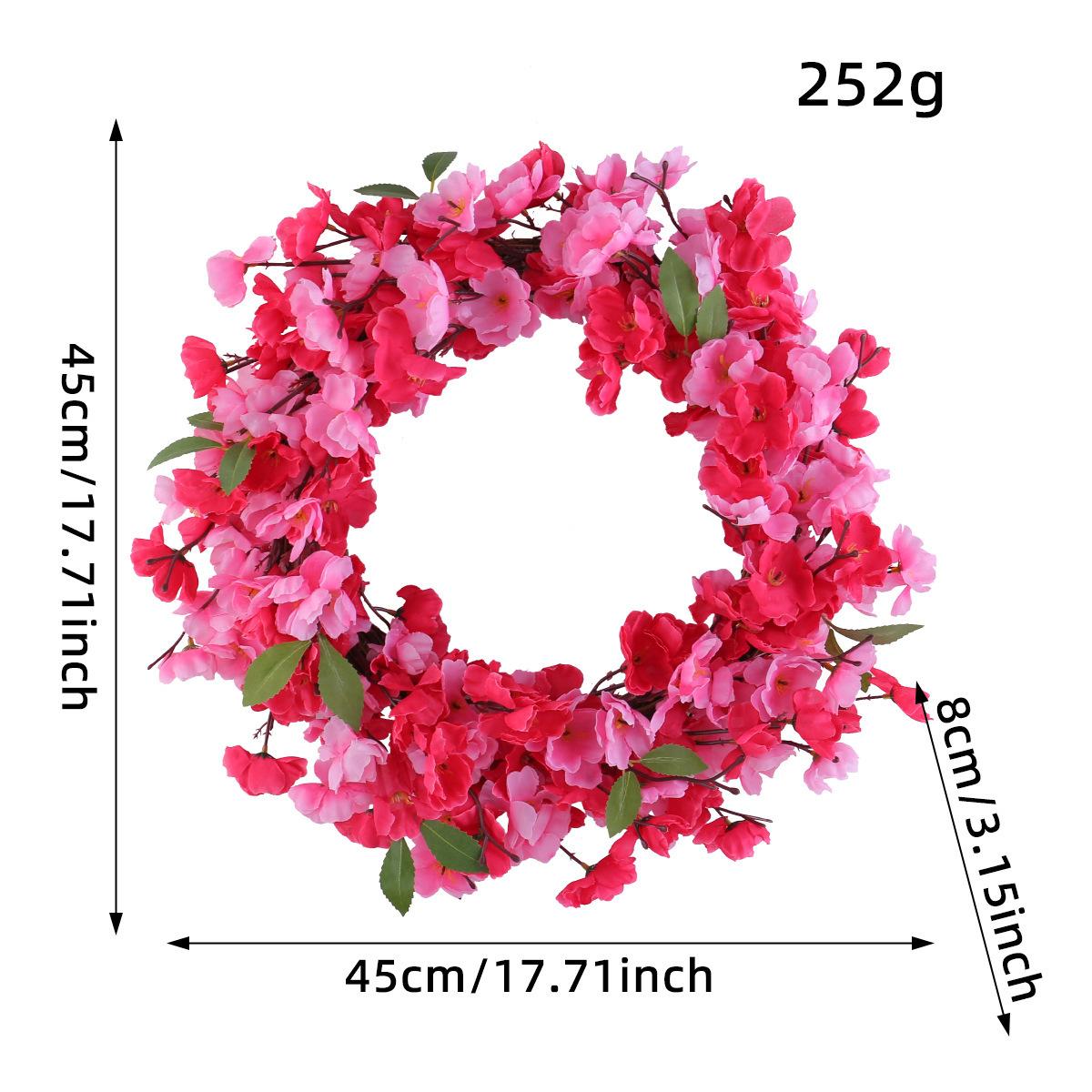 

Весенний имитационный венок для подвешивания на дверь, украшение для стены двора, искусственные цветы, цветочный декор для дома, свадьбы, цветочная ротанговая декорация, реквизит plum red