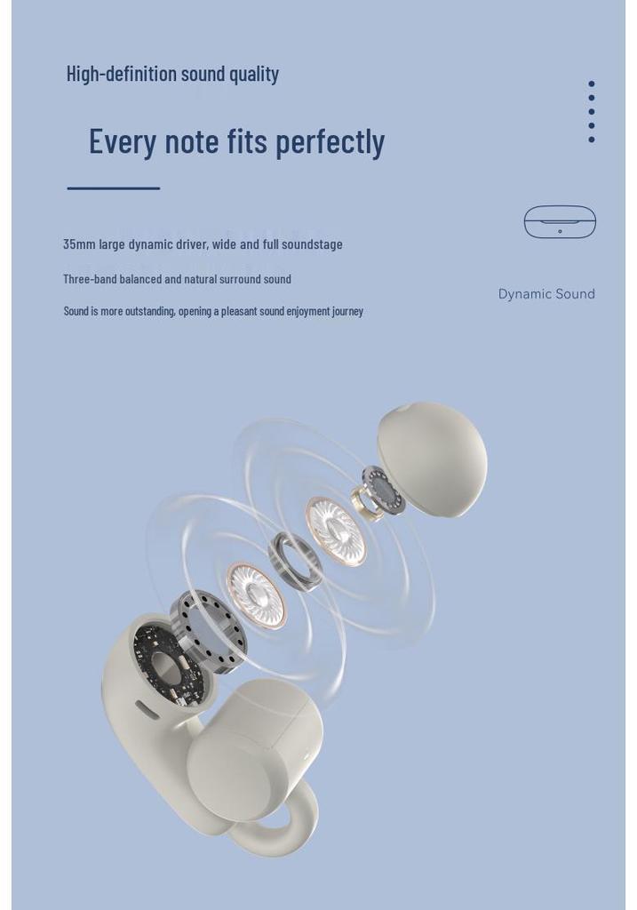 New ANC Noise-Cancelling Wireless Bluetooth Sport Earbuds with Clip-On Design and Long Battery Life