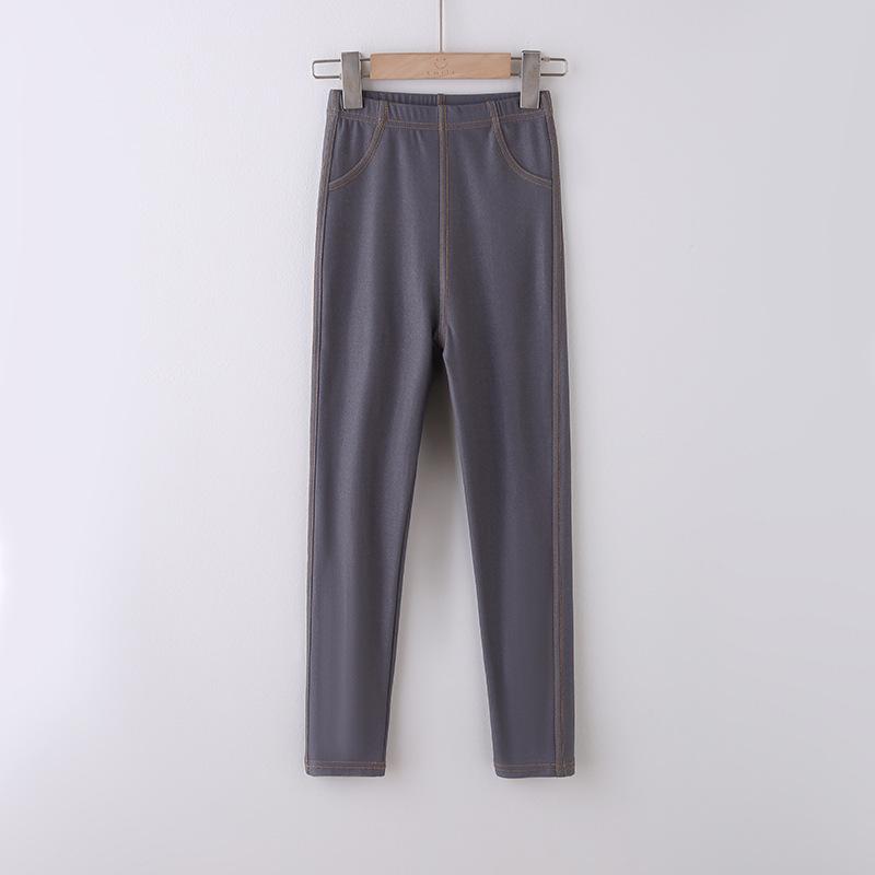Girls High-Stretch Slim-Fit Imitation Denim Pants for Spring and Autumn 150 cm