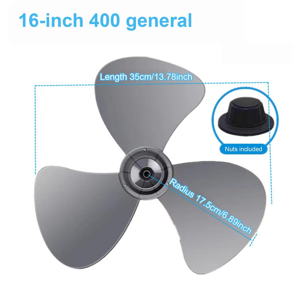 16 Inch Standing Fan Blade Replacement Floor Fan Leaf with Nut Cover Universal Replacement Part for Pedestal Fan Home Outdoor