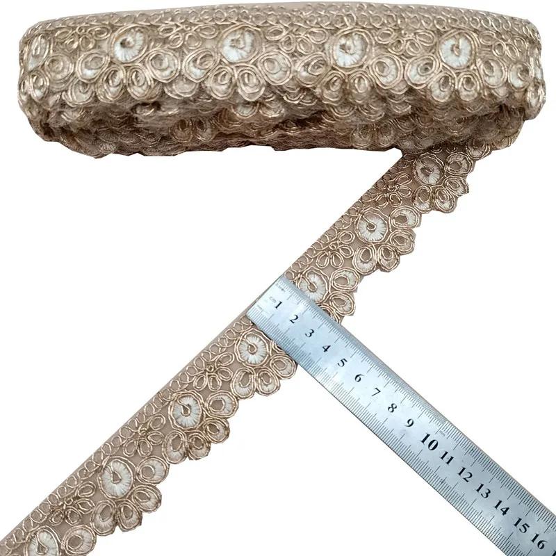 Ethnic Embroidered Jacquard Flower Lace Ribbon, DIY Clothes, Hat Decoration Accessories, 1 Yards