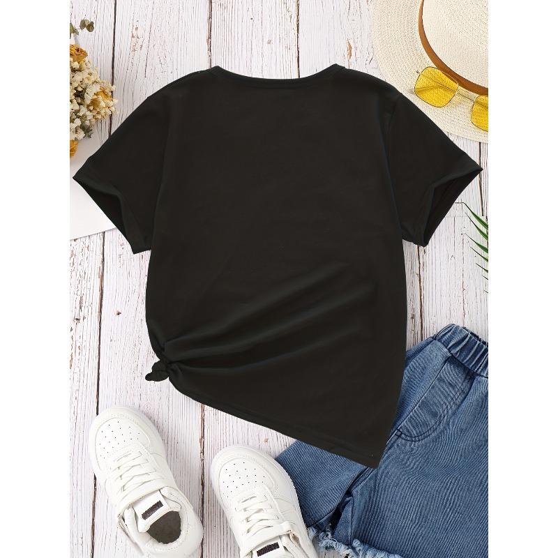 Children Crew Neck Short Sleeve T-Shirt with Racing Car & Letter Print