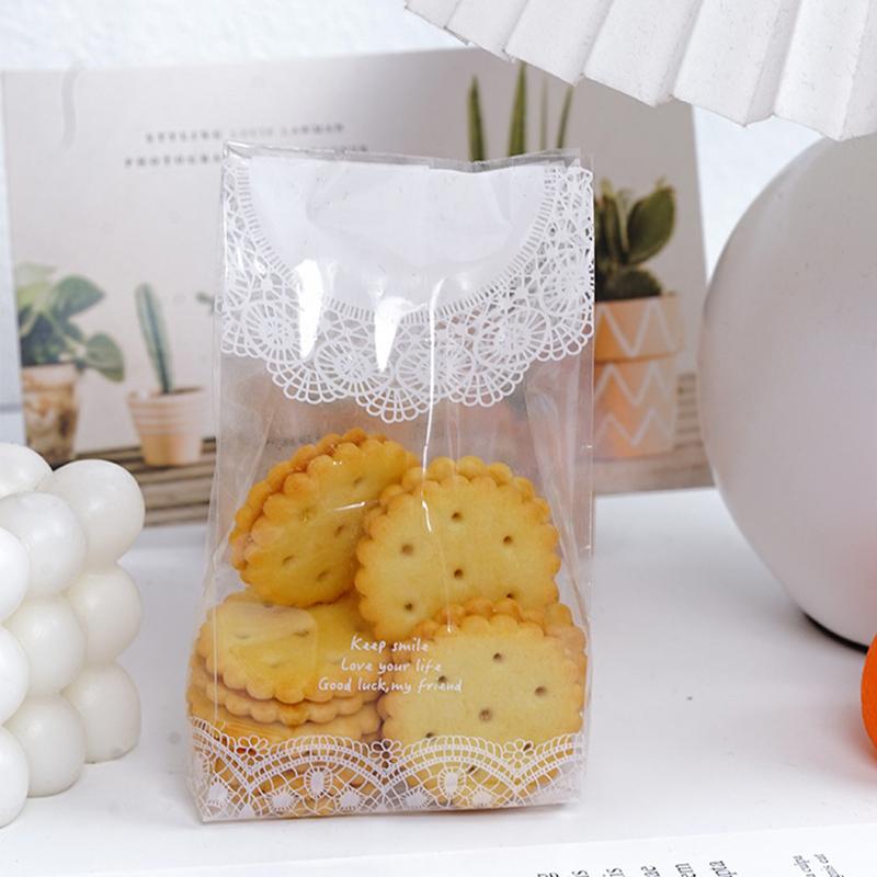 50Pcs Transparent Snowflake Pastry Packaging Bag Machine Sealed Bag For Baking Snacks Cookies Nougat And Snowflake Pastry