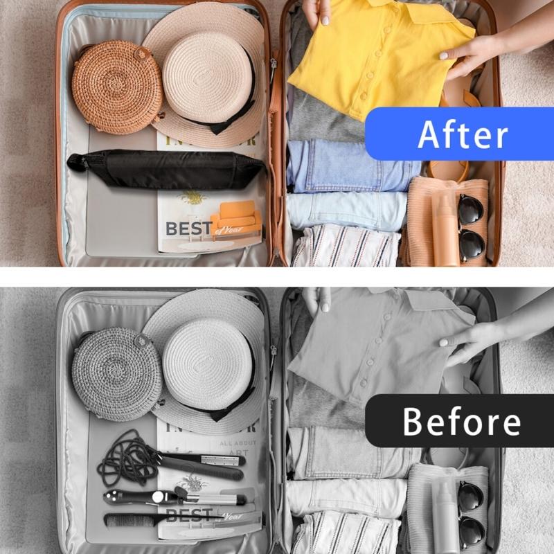 Portable Curling Iron Organizers Multiple Compartment Storage Bag Water Resistant Fabric For Travel Accessories