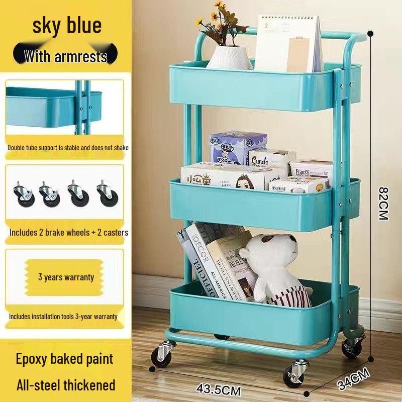Three-Tier Beauty Salon Storage Cart for Hair and Spa Tools