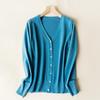 Spring & Autumn Women's V-Neck Knit Cardigan - Long Sleeve Short Sweater Jacket