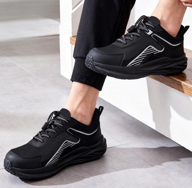 Men's Soft and Lightweight Anti-Smashing Steel Head Anti-Puncture Protective Shoes Fashion Wear-Resistant Work Safety Shoes