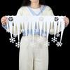 2pcs/lot Christmas White Snowflake Artifical Snow Ice Strip Xmas Decoration Ornament Pendants Festival Party Window Decoration
