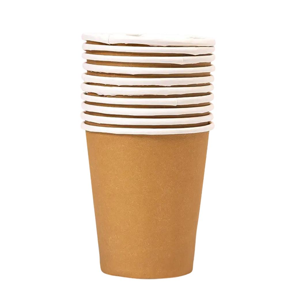 10pcs Eco Friendly Disposable Coffee Cups Paper Cups Compostable Single Wall Cups For Convenient Drink Service