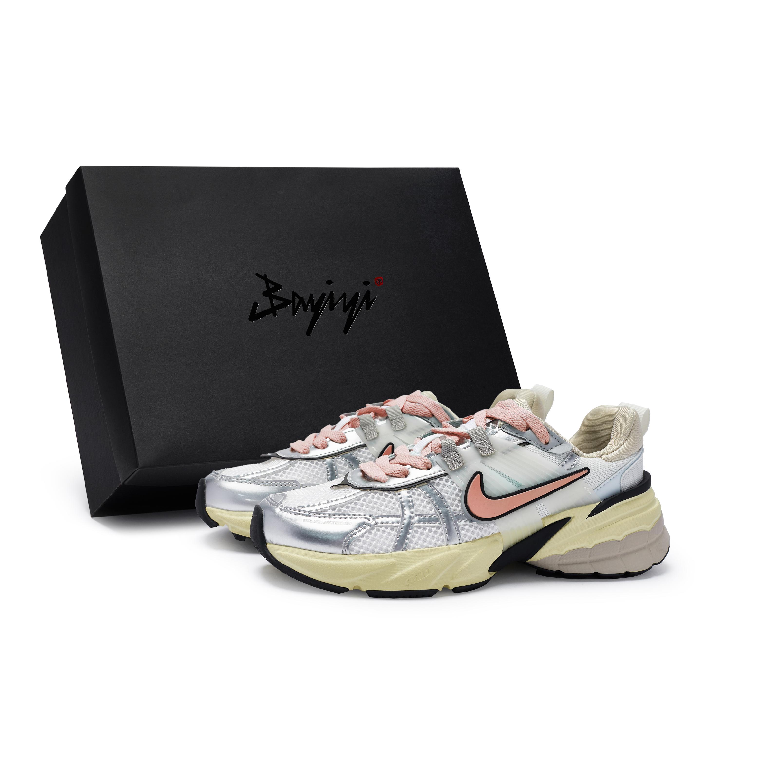 

Nike V2K Run Cushioning, Non Slip, And Waterproof Low top Running Shoes Women s White Silver Flesh Pink FD0736-100(Team80-SBOX) 39