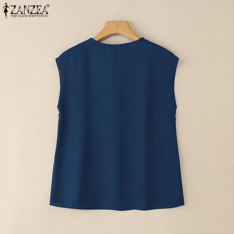 ZANZEA Women Casual V-Neck Summer Sleeveless Tank Tops