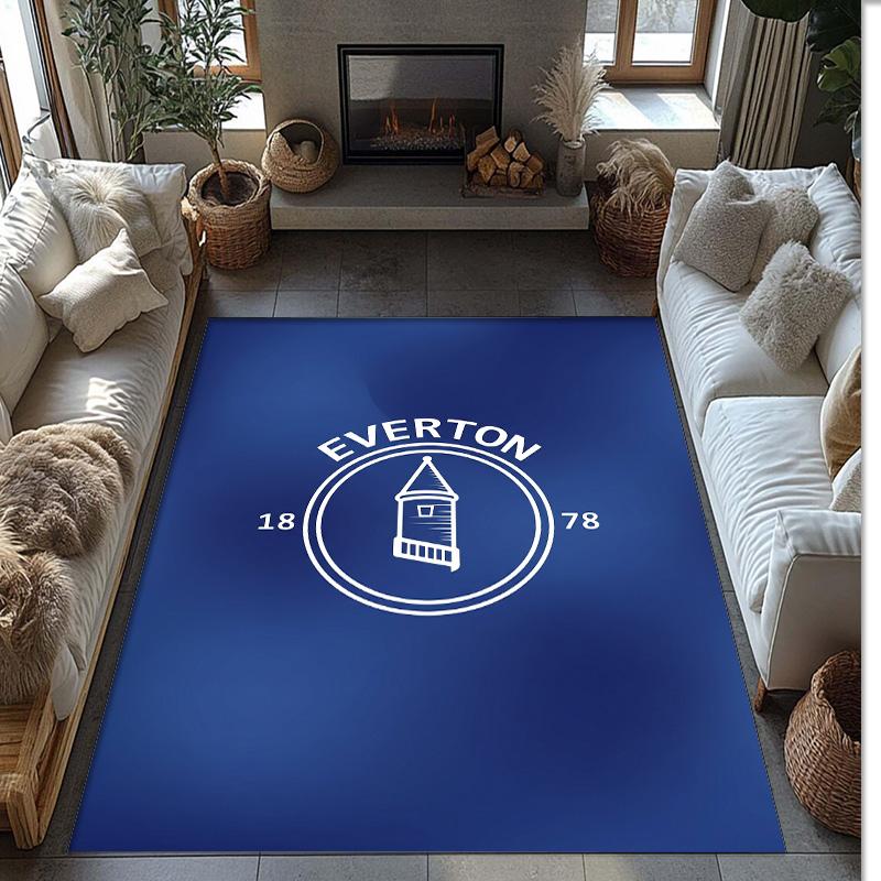 Tappeto in Velluto di Cristallo con Stampa Calcio Everton, Comodo Assorbente d'Acqua Antiscivolo Tappeto per Pavimenti Interni