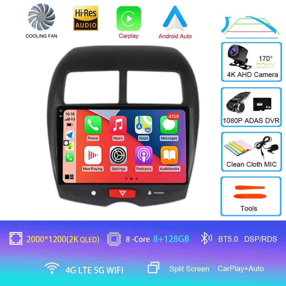 For Mitsubishi ASX 1 2010 2011 2012 2013 2014 2015 2016 Car Radio Android 14 Carplay GPS Multimedia Video Player 2din DVD Stereo