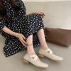Women's Shoes French Style VintageNewMidStyle PumpsSkirt-Matching Block HeelMary Jane ShoesBalletShoes SummerStyle Soft SoleZi