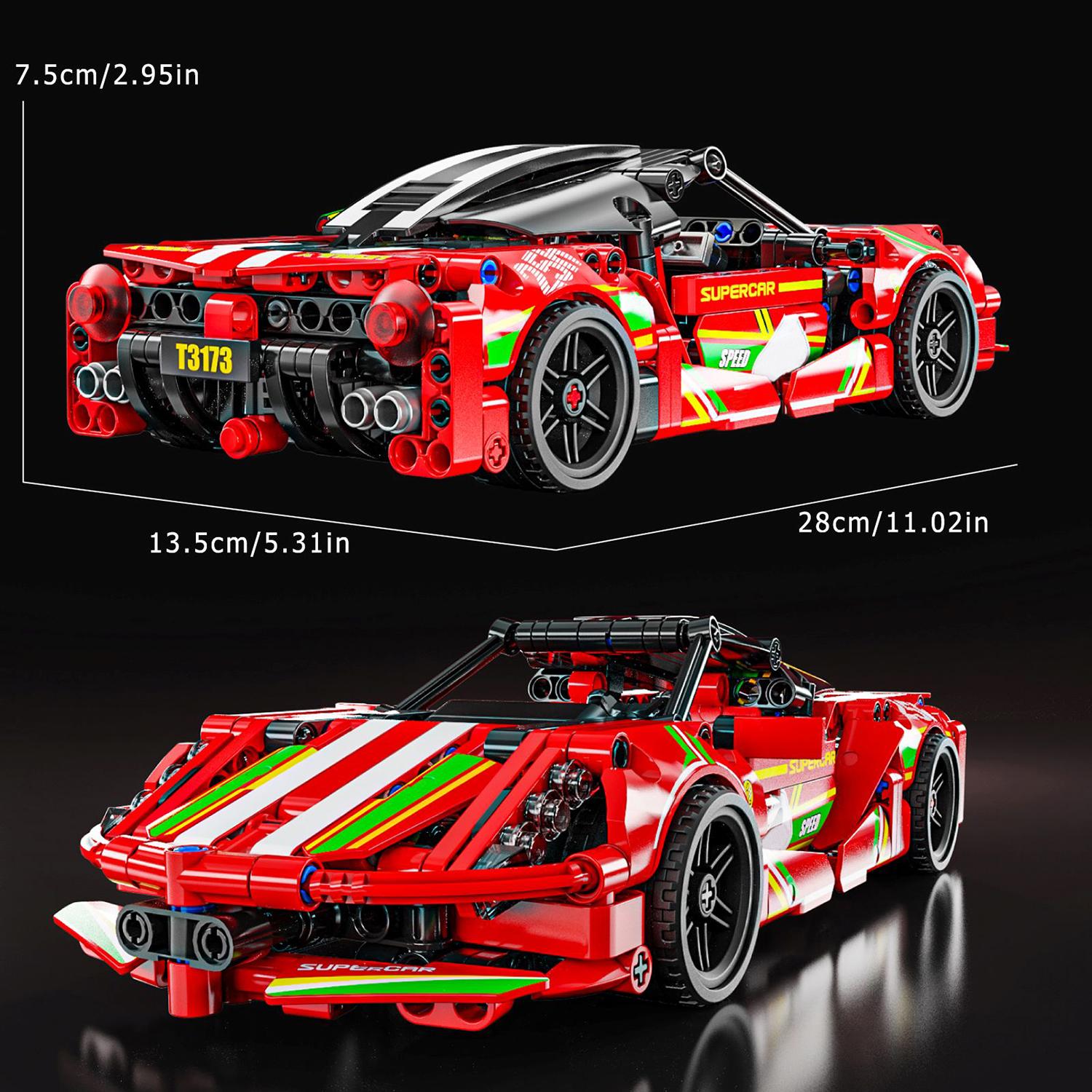 

Нетоксичный набор из 401 детали Строительные блоки Игрушка Модель Спортивного Автомобиля Машинки с Оттяжкой Набор Кирпичей для Сборки Образовательные Игрушки Настольное Украшение Рождественский Подарок
