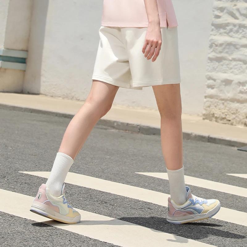 Li Ning Badfive Printed Loose Straight Shorts Women Shorts Black AKSS374-2