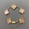 Fashion 15mm Four-leaf Clover Five-flower Bracelet for Women 18k Double-sided Mother-of-pearl Simple and Fashionable Versatile Bracelet