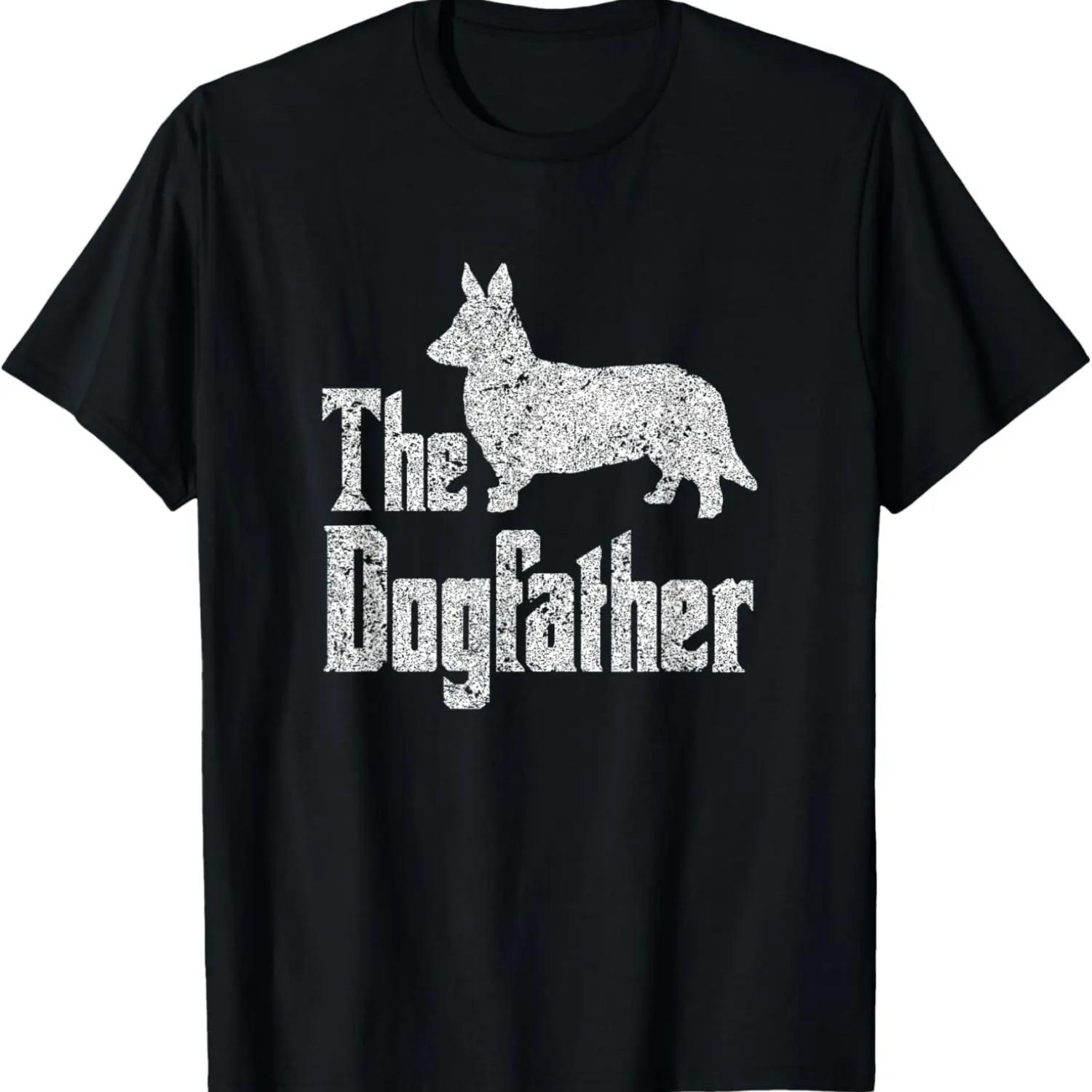 The Dogfather T-Shirt Cardigan Welsh Corgi funny dog gift S чёрный