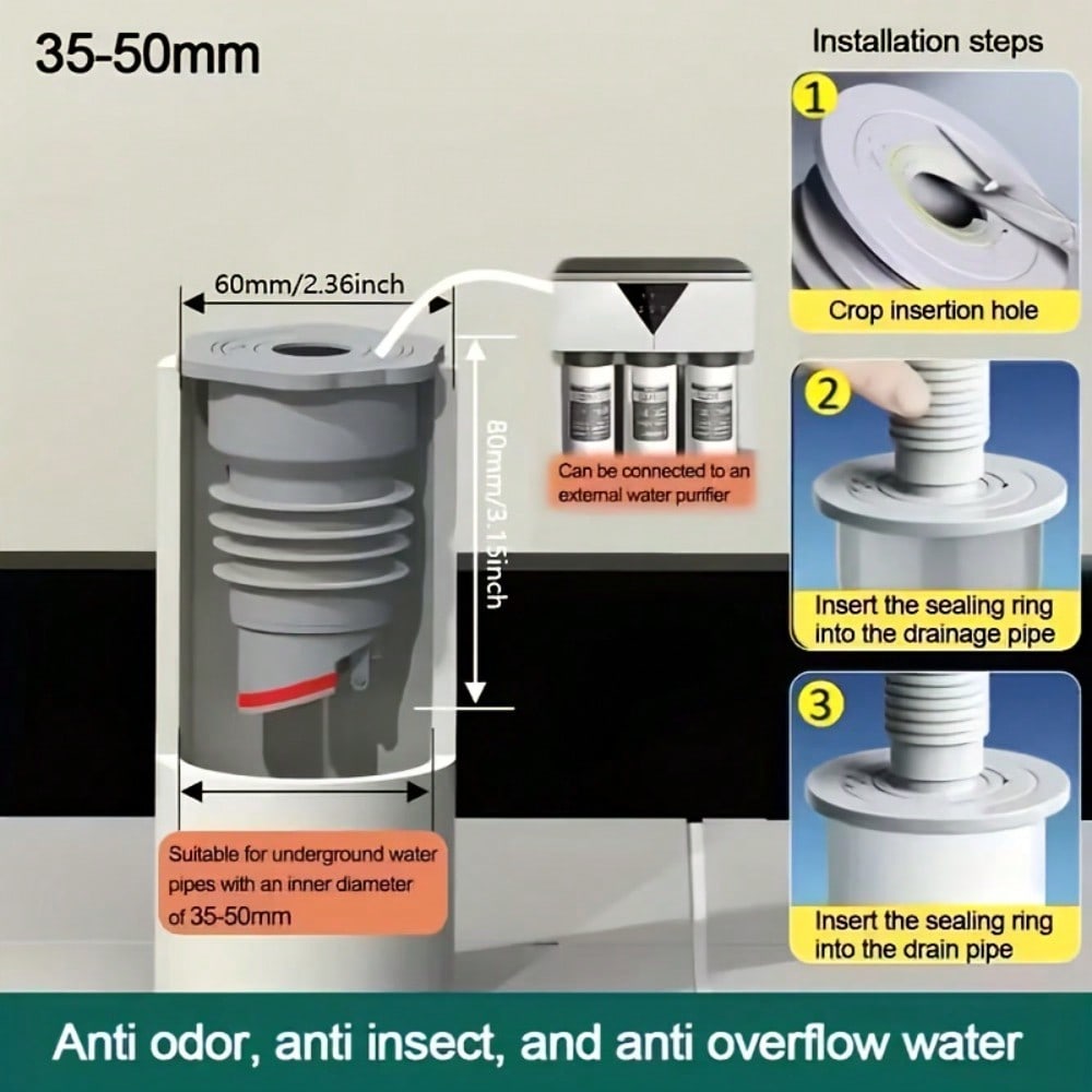 Durable Sewer Pipe Plug, One Way Valve, Anti-Backflow Valve For Toilet, Suitable For Kitchen And Bathroom, Bathroom Valve, Toilet Valve