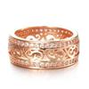 New Natural Zircon Ring for Women Double-row Micro-wax Inlay  Hollow Rose Gold Casual and Trendy Daily Wedding Party Wear
