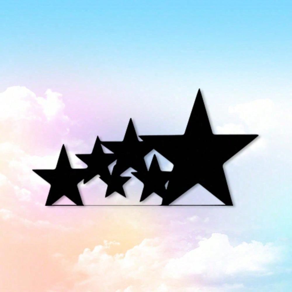 Retro Black Metal Star Wall Art Minimalist Indoor Outdoor Decor