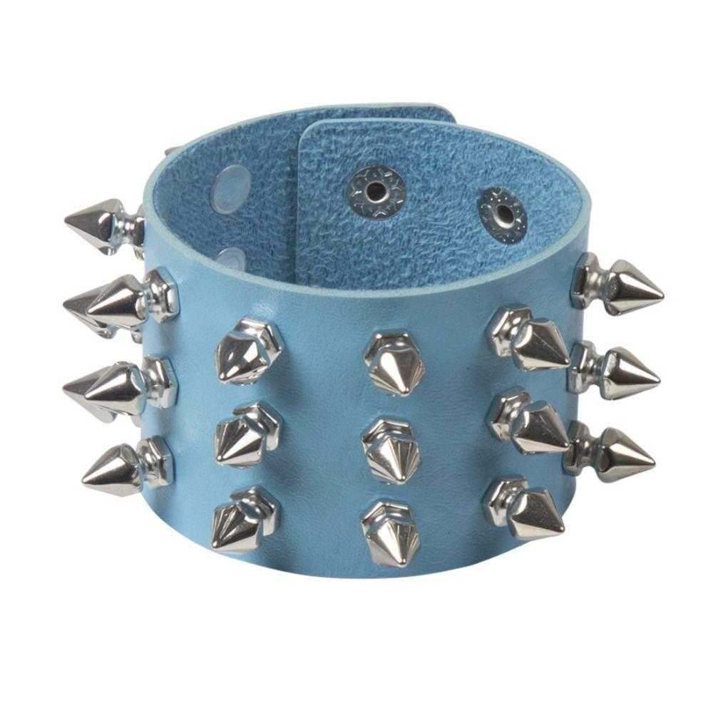 Punk Pu ādas radzēm aproce Gothic Cuff rokassprādze unisex melna aproce