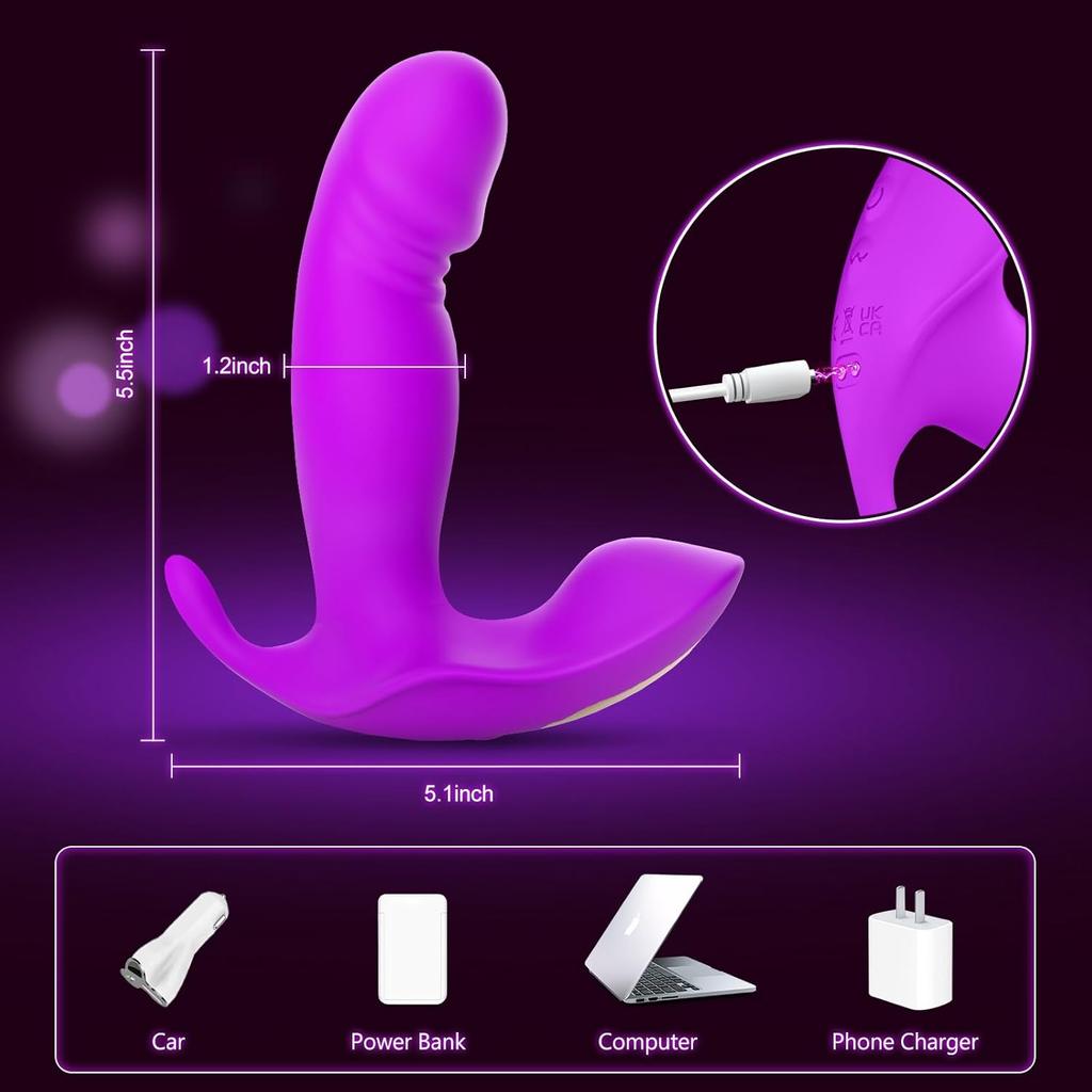 Wearable G Spot Dildo Vibrators Adult Sex Toys for Women or Men, App Remote Control Panty Mini Vibrator with 10 Quickly Wiggling And Vibrating Modes