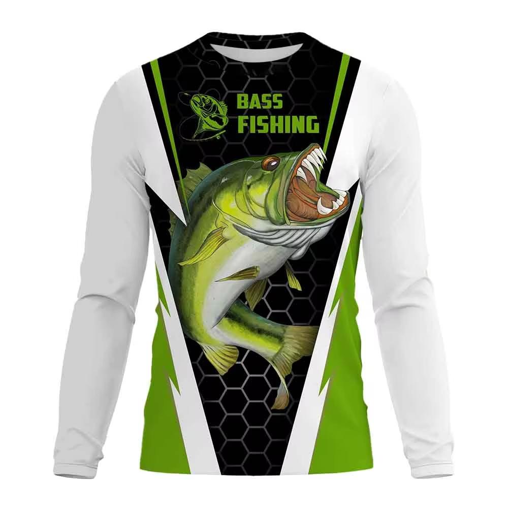 Fishing Graphic Men Fashion Tops Men's Clothing Outdoor Sun Protection Tee Men's Long Sleeve T-Shirt