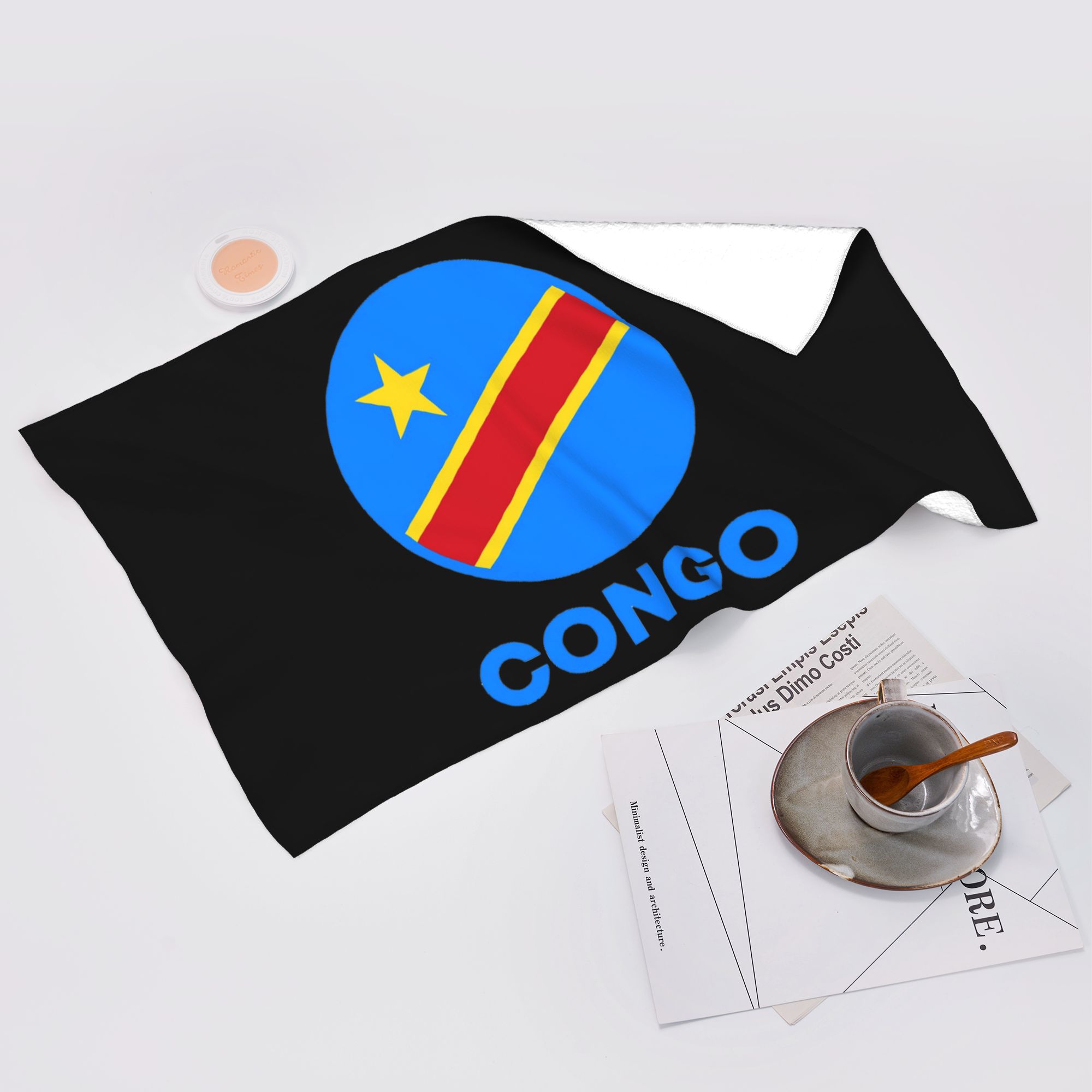 Ka Chen Muxi White Flag Of Congo Kinshasa Flag Of Zaire Soft Face Towel Quick Dry Pool Bath Cotton Towels Breathable