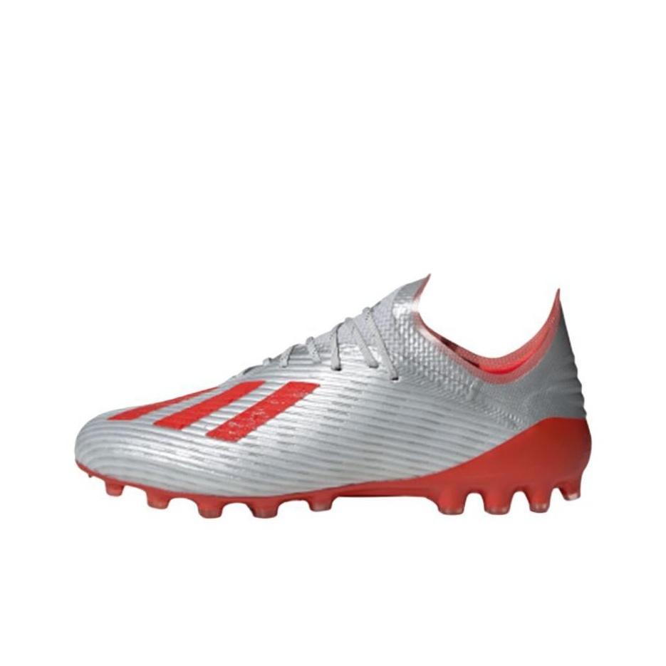 adidas X 19.1 Punta Tonda Allacciatura AG (Borchie corte in gomma) Scarpe da Calcio Traspiranti Uomo Scarpe da Calcio Argento Rosso EF8282