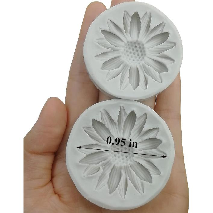 Flower Silicone Fondant Mold Chrysanthemum Mould for Fondant Cake Decorating,Chocolate,Sugarcraft,Candy,Polymer Clay,Soap Crafting Projects 2pcs