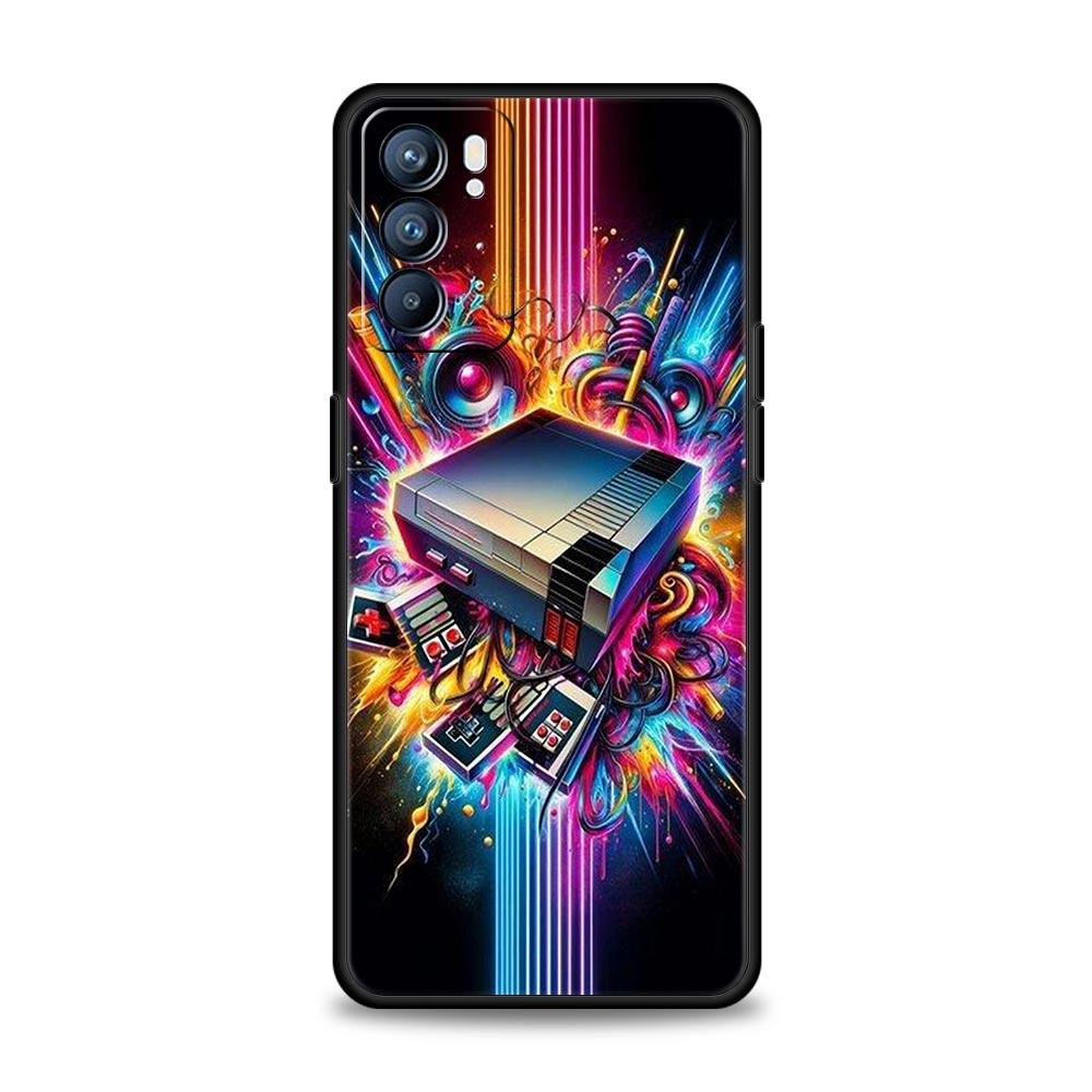

Technology Game Console Phone Case For Oppo A17 A31 A54 A57 A78 A79 A98 Find X5 X6 Reno 6 7 8 10 11 12 13 F Pro Soft TPU Cover oppo A98 5G