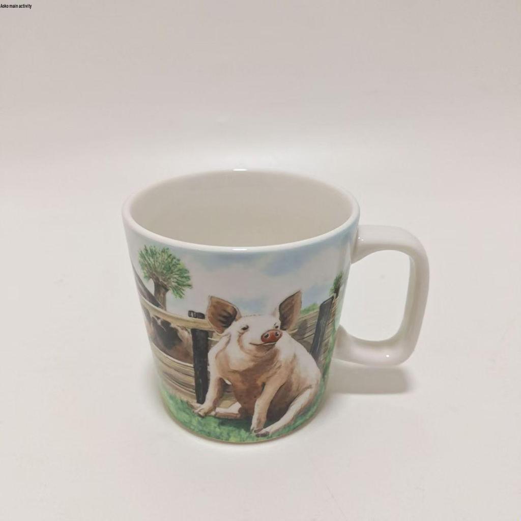 Ceramic Mug with Handle – Happy Ranch Design, Perfect for Coffee or Milk